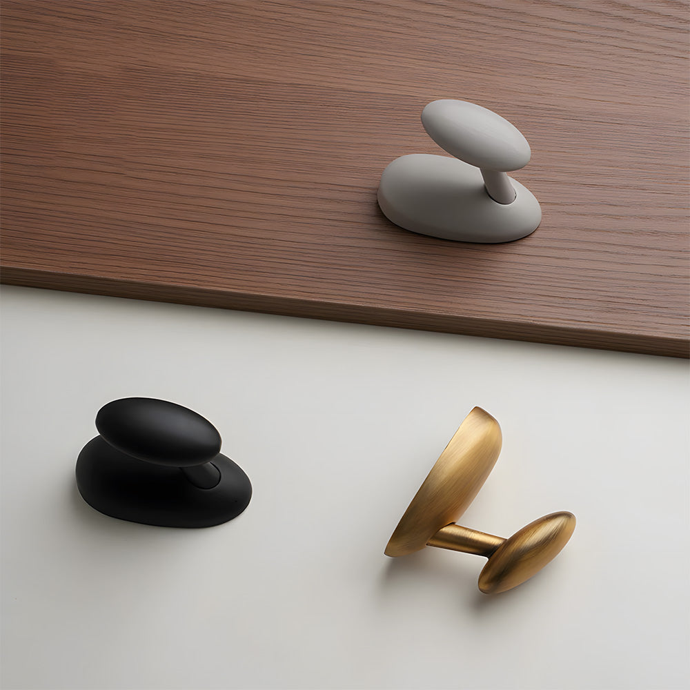 Solid Brass Pebble Wall Hooks for Coats & Towels