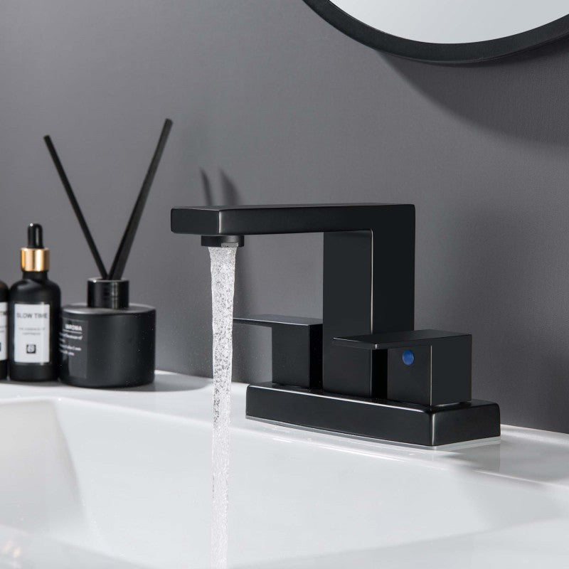 Rovello Modern Low-Profile Two-Handle 3-Hole Widespread Bathroom Sink Faucet