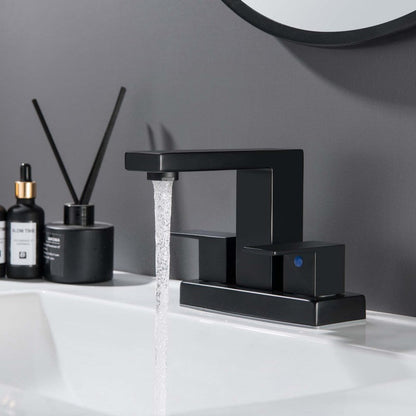Rovello Modern Low-Profile Two-Handle 3-Hole Widespread Bathroom Sink Faucet