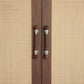 Wooden Round Bar Cabinet Handles with Brass Mounts