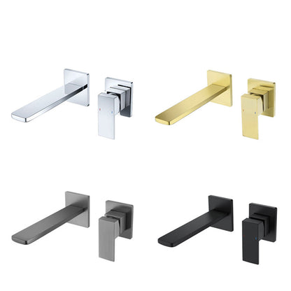 Siena Modern Concealed Wall-Mounted Bathroom Sink Faucet with Slim Spout