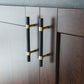 Nordic Black Mesh Knurled Brass Handle Simple Cabinet Wardrobe Pulls