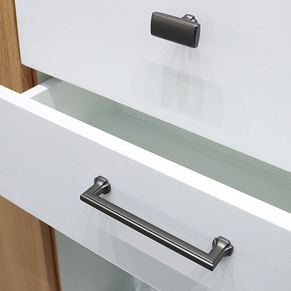 Grooved Black Gray Cabinet Handles and Knobs