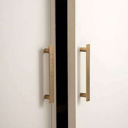Grid-Textured Cabinet Pulls and Square Knobs
