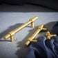 Knurled Brass Cabinet Handles and T-Bar Knobs