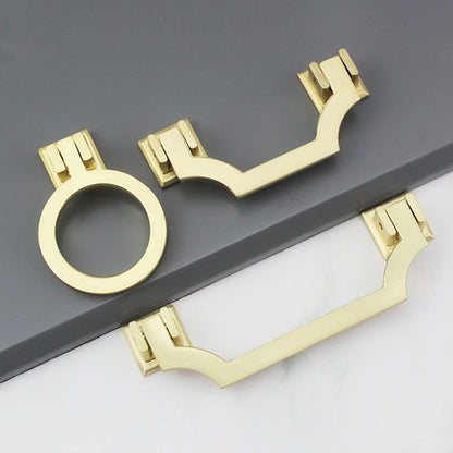 Gold Stepped Geometric Cabinet Pulls and Knobs