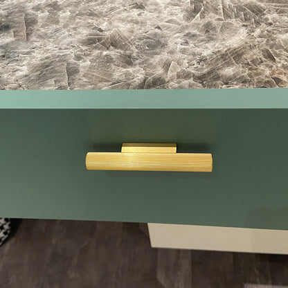 Gold / Gray Ribbed Round Bar Cabinet Handle and Drawer Pull