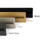 Slotted Recessed Cabinet Pulls in Gold, Black, and Gray