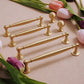 Brass Round Bar Cabinet Handles and Knobs for Wardrobes