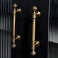 Bronze Ribbed Solid Brass Cabinet Pulls and Matching Knob