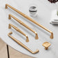 Gold / White Curved Cabinet Handles and Matching Knobs