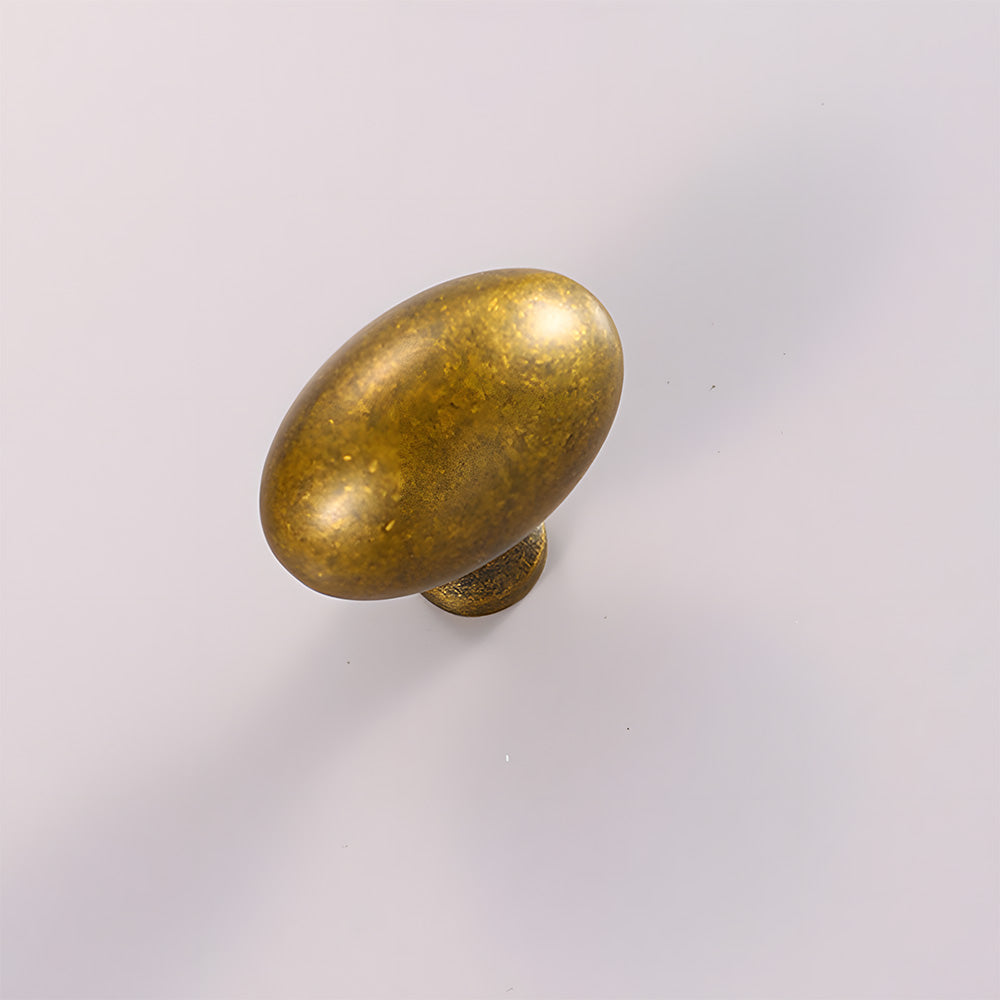Antique  Solid Brass Oval Cabinet Knobs with Backplate