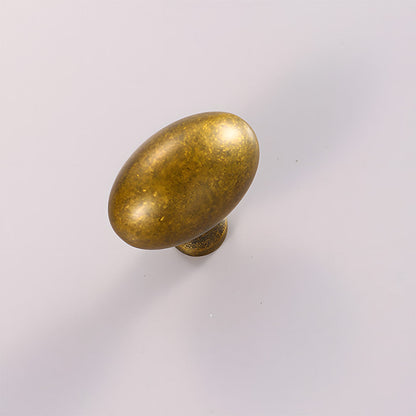 Antique  Solid Brass Oval Cabinet Knobs with Backplate