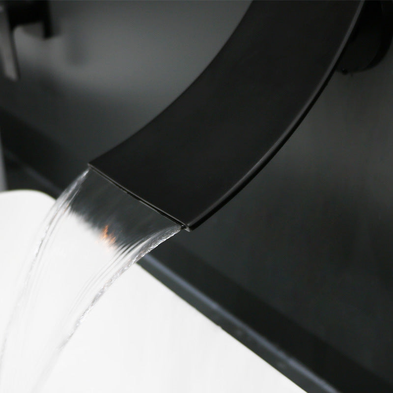 Ravello Modern Wall-Mounted Waterfall Bathroom Sink Faucet with Single Handle