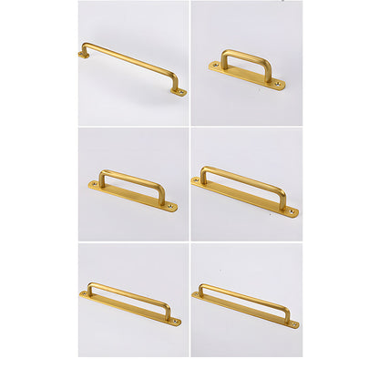 Gold Brass Surface-Mount Cabinet Handles with Backplate Options