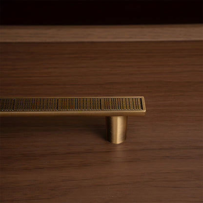Grid-Textured Cabinet Pulls and Square Knobs