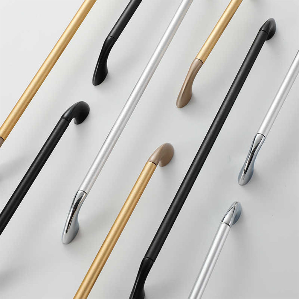 Round Bar Cabinet Pulls with Curved Tapered Feet