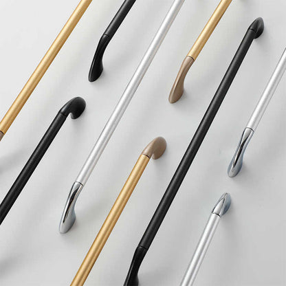 Round Bar Cabinet Pulls with Curved Tapered Feet