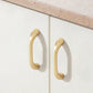 Fluted Arched Cabinet Pulls and Round Knobs, Gold / Gray