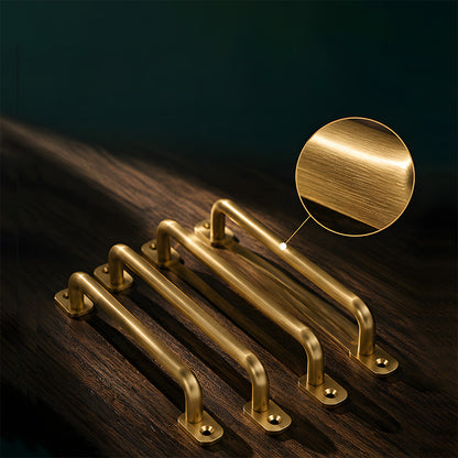 Gold Brass Surface-Mount Cabinet Handles with Backplate Options