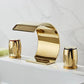 3-Hole Waterfall 2 Handles Curved Waterfall Tap