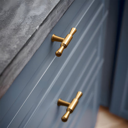 Gold Round Bar Cabinet Pulls and Drawer Handles