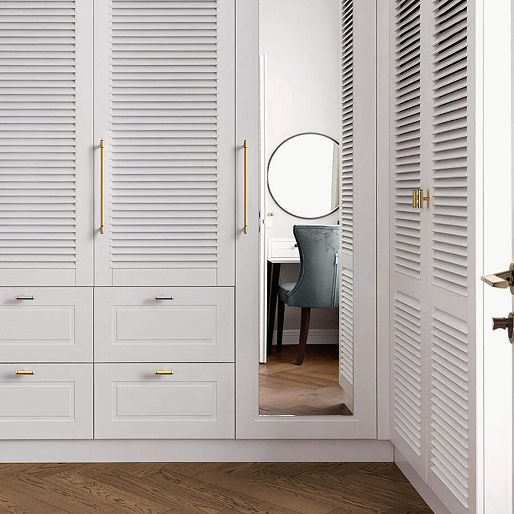 Slim Round T-Bar Cabinet Pulls and Knobs for Wardrobes