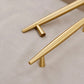 Tapered Solid Brass Cabinet Pulls and Knobs in Gold