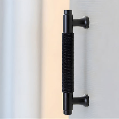 Knurled Round Bar Cabinet Pulls, Aluminum Alloy Handles