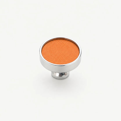 Colorful Leather Cabinet Pulls and Knobs, Stainless Steel