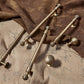 Bronze Ribbed Solid Brass Cabinet Pulls and Matching Knob