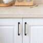 Two-Tone Rectangular Cabinet Pulls with Matching Square Knobs