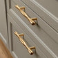 Curved Zinc Alloy Cabinet Pulls in Gold and Dark Gray