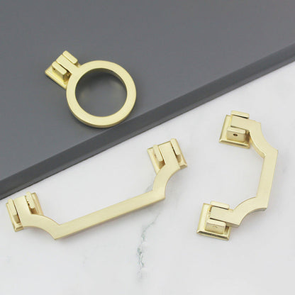 Gold Stepped Geometric Cabinet Pulls and Knobs