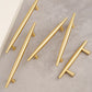 Tapered Solid Brass Cabinet Pulls and Knobs in Gold