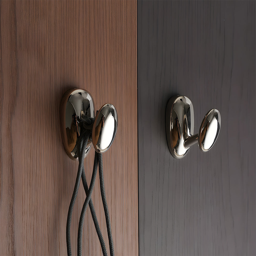 Solid Brass Pebble Wall Hooks for Coats & Towels
