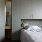 Gold Brass Cabinet Handles with Notched Flat Bar