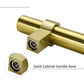 Brushed Brass Round Bar Cabinet Pulls and T-Bar Knobs