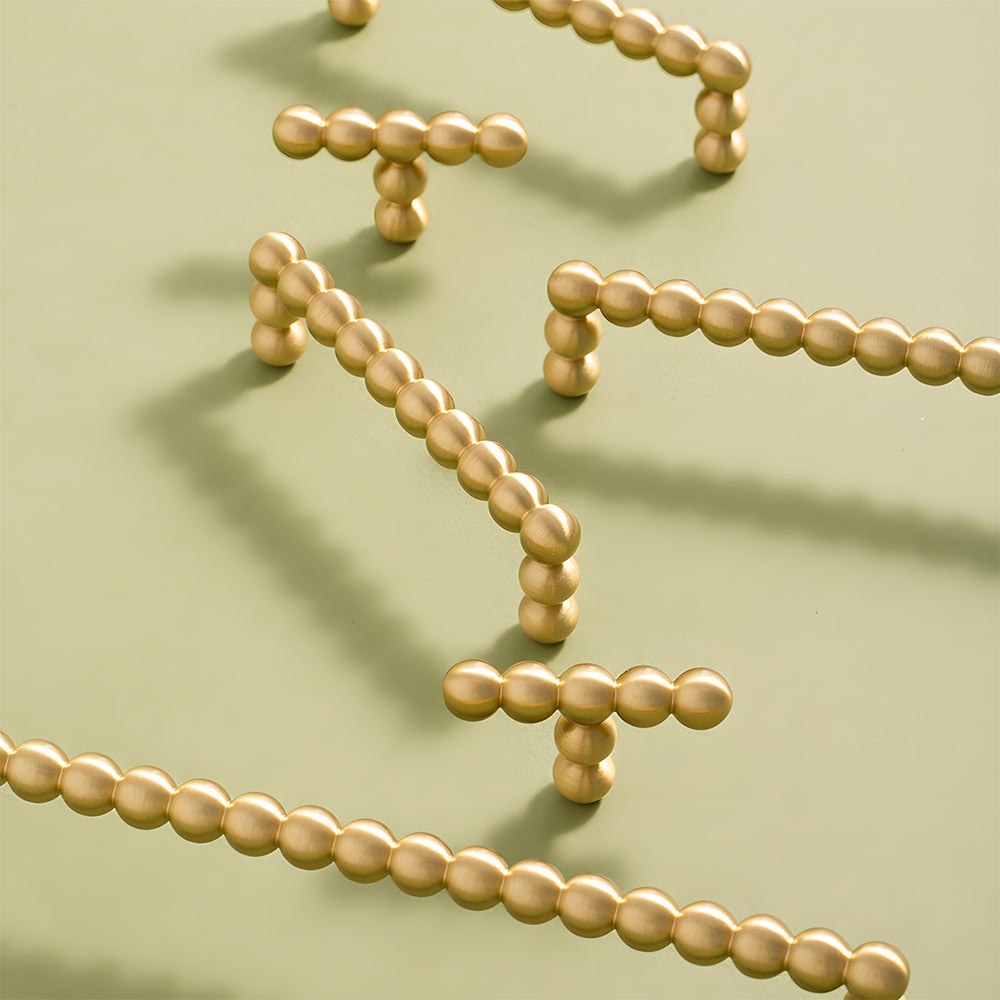 Beaded Brass Cabinet Pulls and Knobs