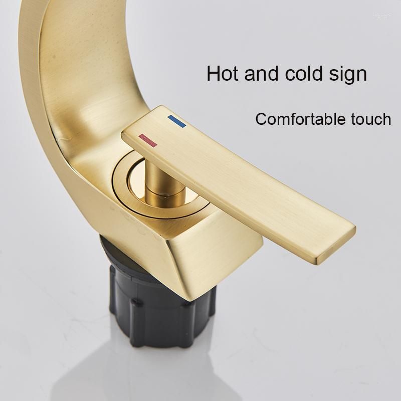 Cadenza Modern Crescent Waterfall Single-Handle Bathroom Sink Faucet