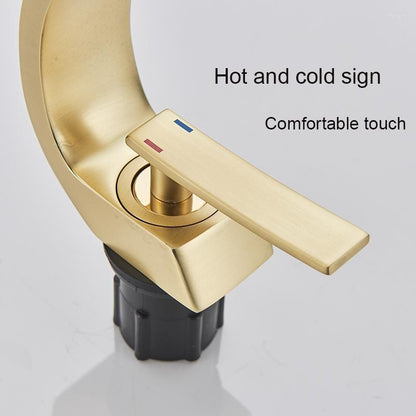 Cadenza Modern Crescent Waterfall Single-Handle Bathroom Sink Faucet