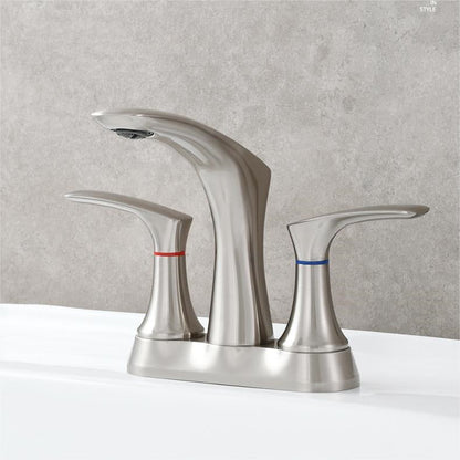 Space-Saving Modern 3-Hole Two-Handle Bathroom Sink Faucet