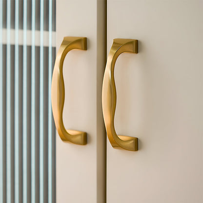 Wide Arched Brass Cabinet Pulls and Drawer Handles