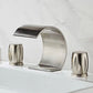 3-Hole Waterfall 2 Handles Curved Waterfall Tap