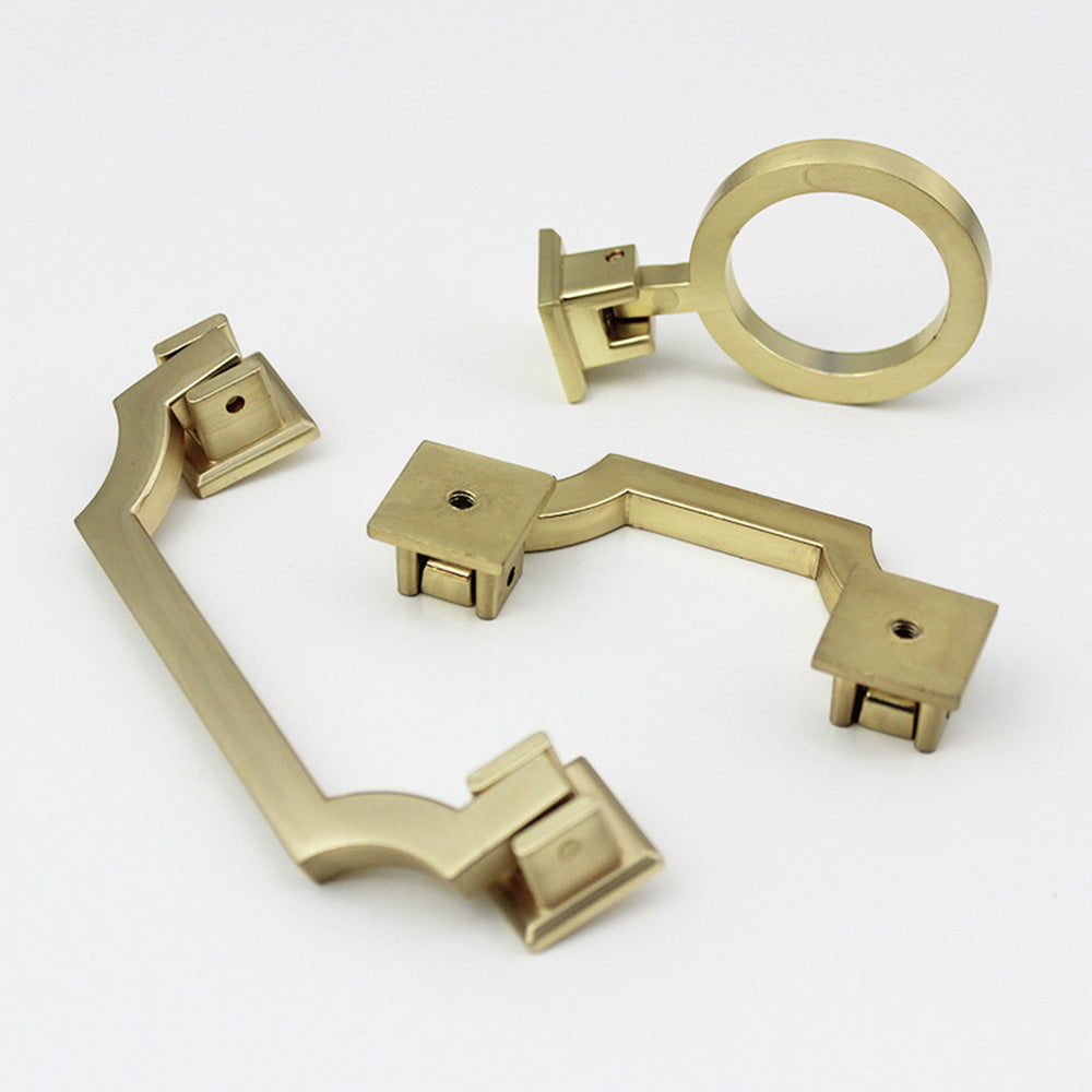 Gold Stepped Geometric Cabinet Pulls and Knobs