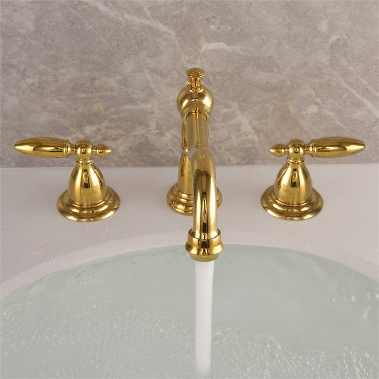 Verona Vintage-Inspired High-Arc Two-Handle 3-Hole Widespread Bathroom Sink Faucet