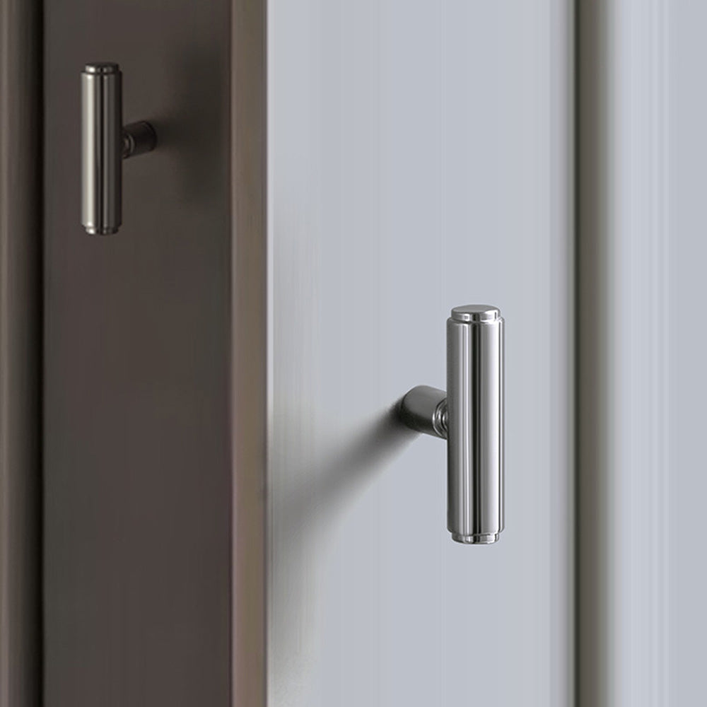 Slim Round T-Bar Cabinet Pulls and Knobs for Wardrobes