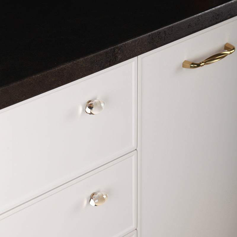 Clear Acrylic and Brass Drawer Knobs for Dressers
