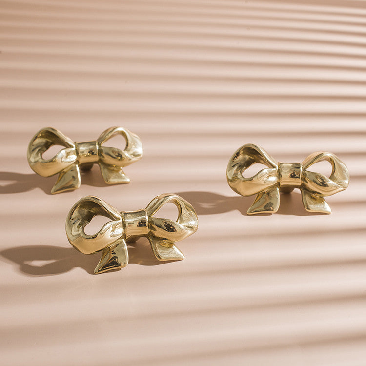 Solid Brass Bow Drawer Knobs