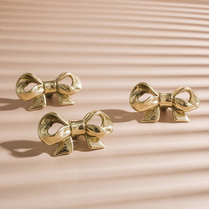 Solid Brass Bow Drawer Knobs